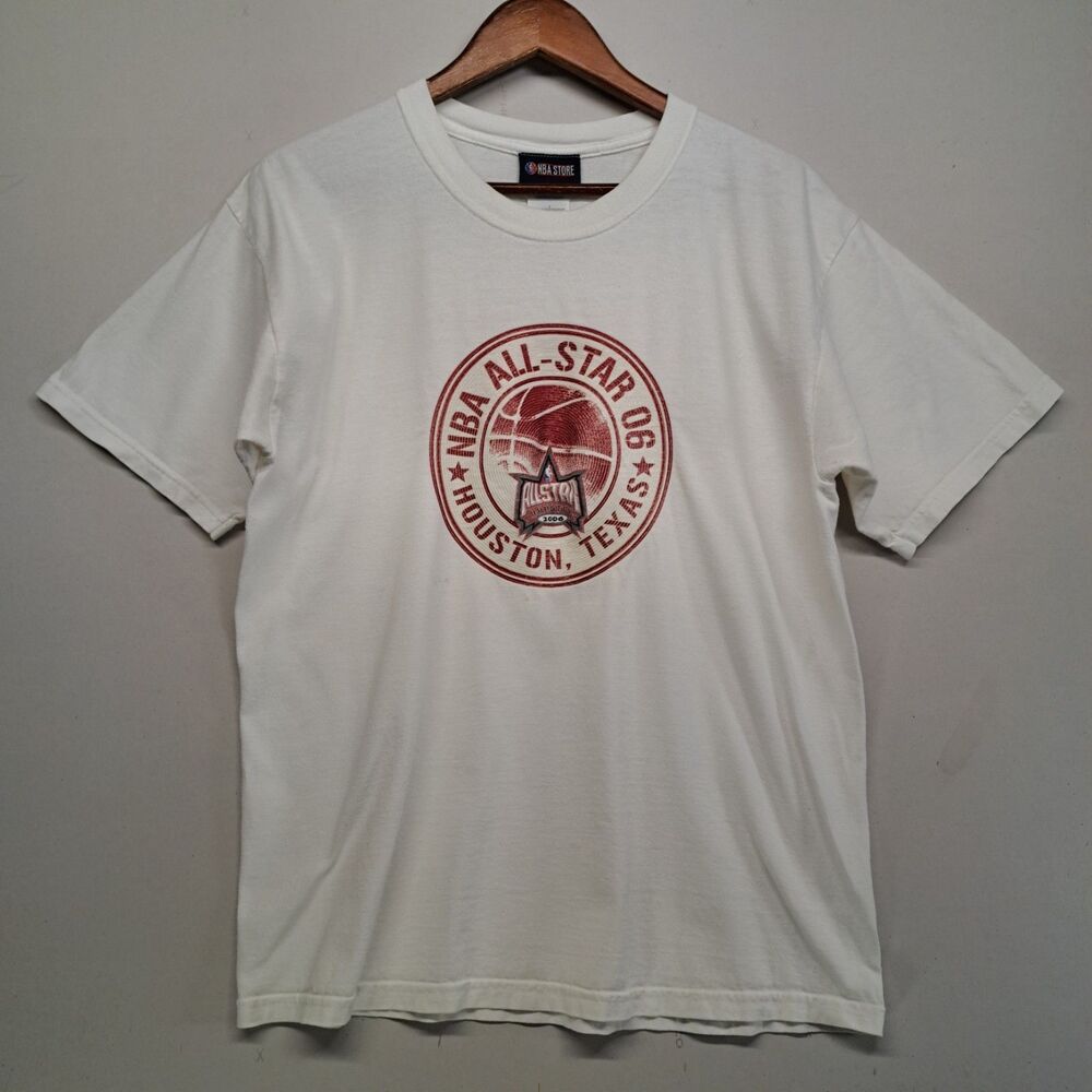 Vintage 2006 NBA All Star Game T Shirt Houston Texas Large White Graphic Tee